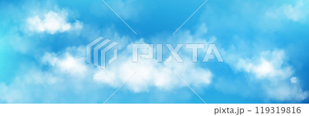 Realistic blue sky with white clouds 119319816