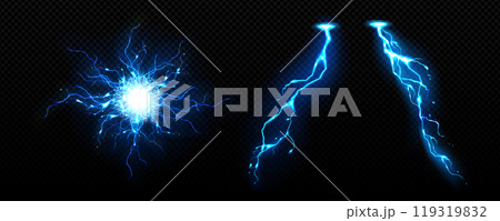 Blue thunder energy light and electric circle 119319832