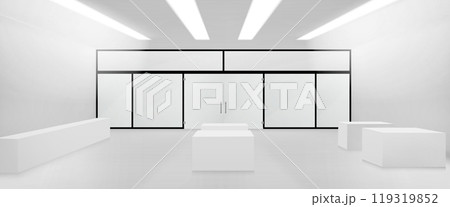 3d empty glass store interior inside vector mockup 3d empty glass store interior inside vector mockup 119319852