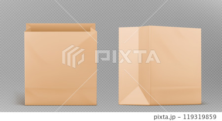 Realistic brown paper bag mockups 119319859