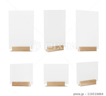 3d menu paper card stand holder for table mockup 119319864