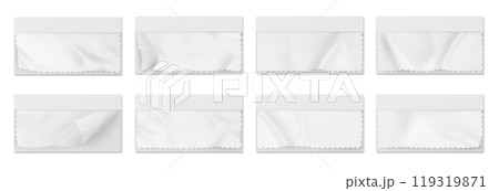 Fabric samples mockup, template of textile samples Fabric samples mockup, template of textile samples 119319871