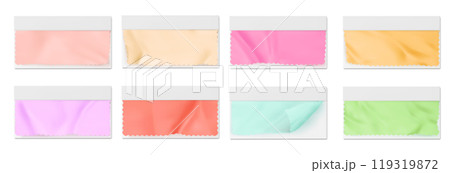 Realistic fabric swatch and color sample mockup Realistic fabric swatch and color sample mockup 119319872