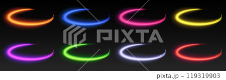 Neon light effect speed line glow swirl vector 119319903