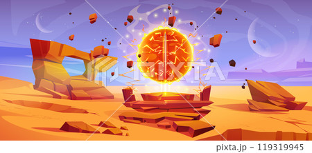 Mars desert space planet with portal landscape Mars desert space planet with portal landscape 119319945