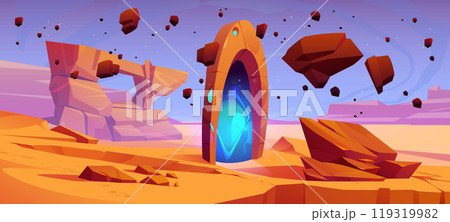 Fantasy game background with magic portal 119319982