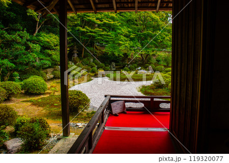 【京都風景】曼殊院　鶴亀の枯山水の庭 119320077