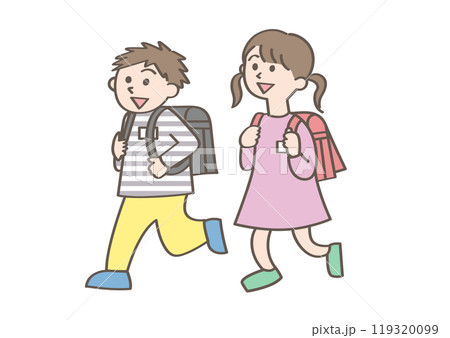 登校中の小学生達 119320099