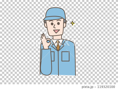 穿著工作服的微笑的人 119320100