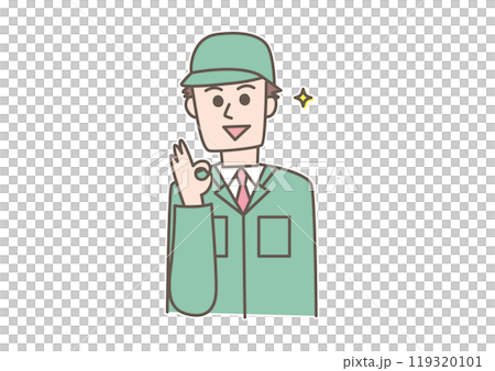 穿著工作服的微笑的人 119320101