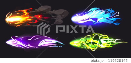 Magic blast game vfx light effect cartoon vector 119320145
