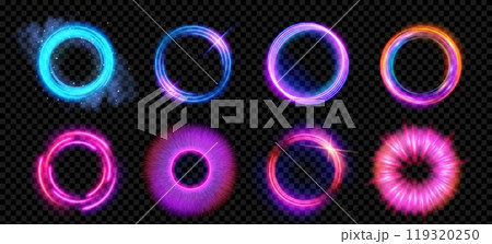Optical halo flares with neon light vector effect 119320250