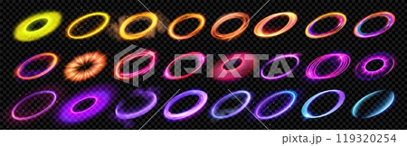 Realistic set of round light flares Realistic set of round light flares 119320254