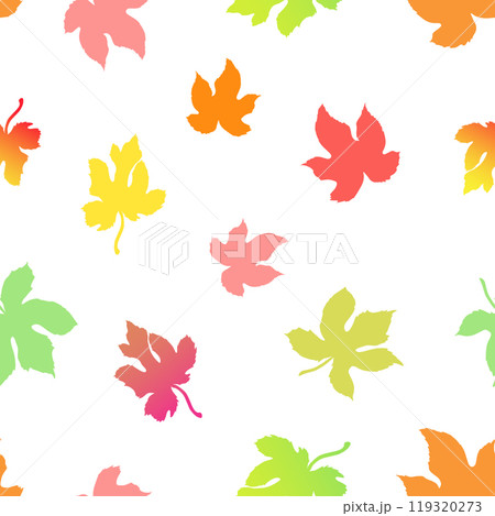 Seamless pattern with colorful fig leaves on a white background Seamless pattern with colorful fig leaves on a white background 119320273