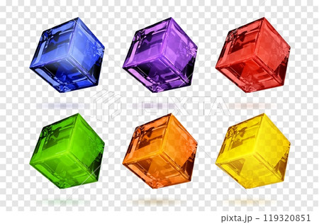 3d color glass cube box vector graphic design set 3d color glass cube box vector graphic design set 119320851