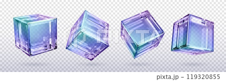 3d crystal light holographic glass cube vector 3d crystal light holographic glass cube vector 119320855