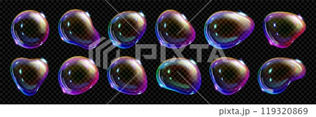 Realistic set of soap bubbles Realistic set of soap bubbles 119320869