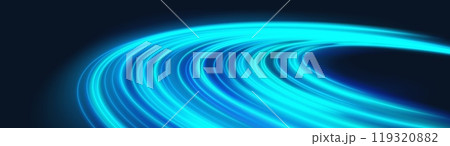 Neon planet ring with light glow energy effect 119320882