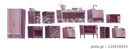 Professional equipment on restaurant kitchen Professional equipment on restaurant kitchen 119320924