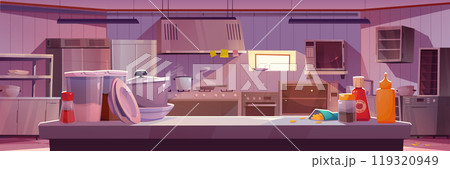 Commercial kitchen interior in restaurant Commercial kitchen interior in restaurant 119320949