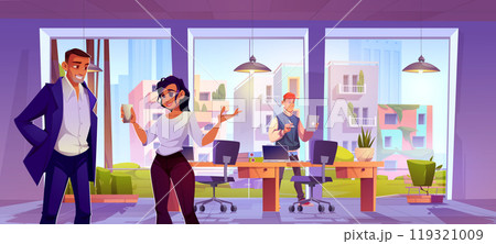 People at work in office interior cartoon vector People at work in office interior cartoon vector 119321009