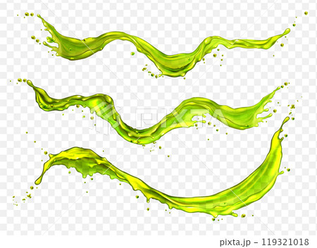 Liquid splashes of apple juice, green water or tea Liquid splashes of apple juice, green water or tea 119321018