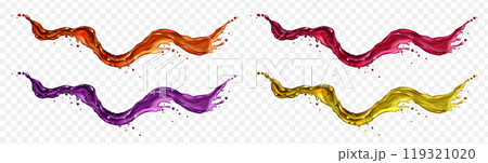 Realistic set of color liquid splashes 119321020