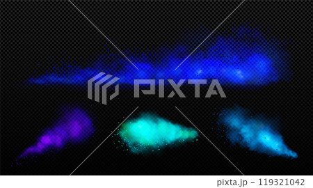 Explosion effect with clouds of smoke, dust 119321042
