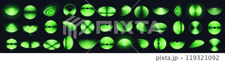Realistic set of green radio wave signal signs 119321092