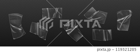 Realistic set of adhesive plastic tape 119321205