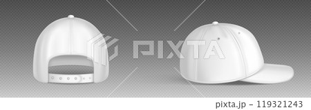 Isolated white blank baseball cap mockup template 119321243