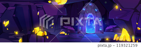 Underground mine cave game cartoon illustration Underground mine cave game cartoon illustration 119321259