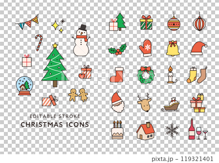 Christmas icon set (color) 119321401