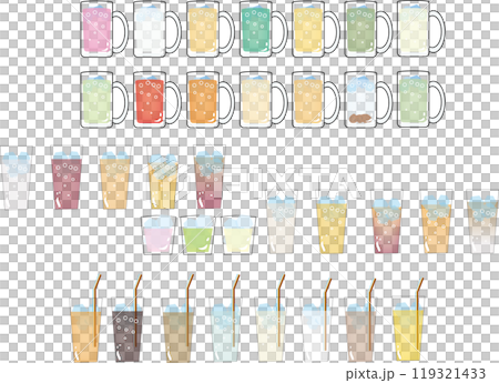 多彩飲料插畫 多彩飲料插畫 119321433