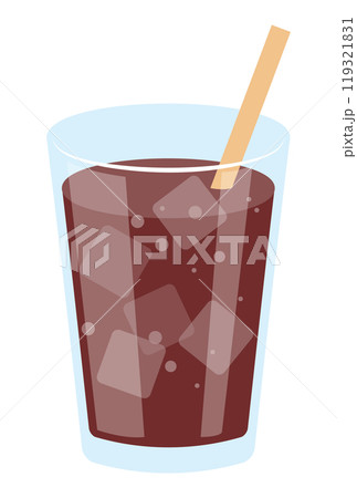 グラスに入ったアイスコーヒーのイラスト 119321831
