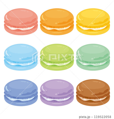 シンプルなカラフルマカロンセット 119322058