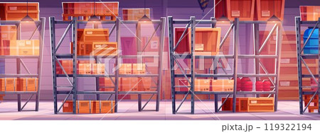 Large warehouse interior cartoon vector 119322194