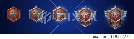 Military game rank shields set 119322276
