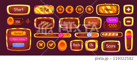 Ui game candy interface square cartoon icon button Ui game candy interface square cartoon icon button 119322582