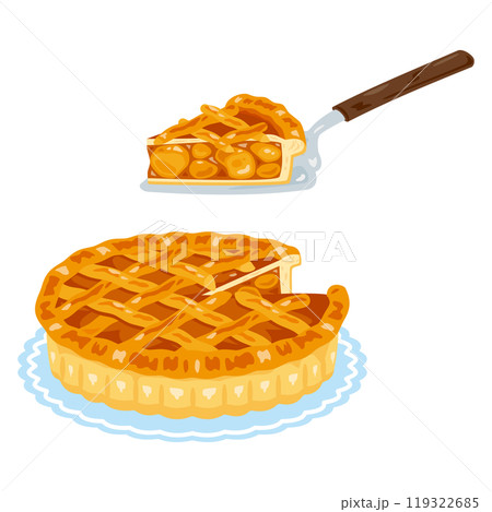 切り分けられたアップルパイ 119322685