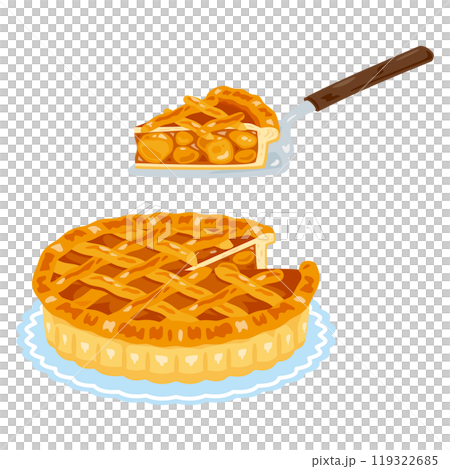 切り分けられたアップルパイ 119322685