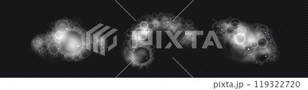 3d shampoo soap sud and bubble isolated vector set 119322720