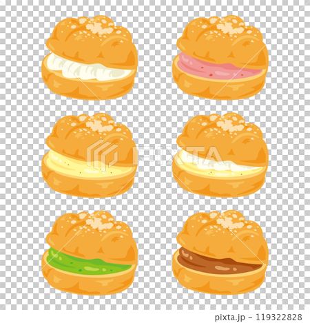 Sliced cream puff set 1 119322828