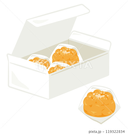 箱に入ったシュークリーム 箱に入ったシュークリーム 119322834