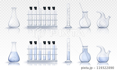 3d laboratory test glass beaker equipment vector 3d laboratory test glass beaker equipment vector 119322890