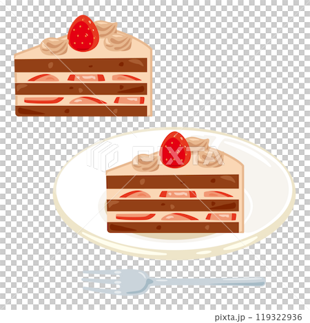 Strawberry chocolate shortcake set 119322936