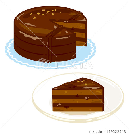 ザッハトルテのホールケーキセット 119322948