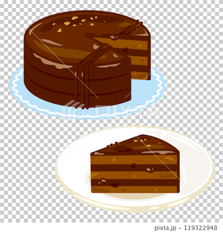 ザッハトルテのホールケーキセット 119322948