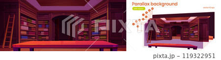 Vintage library parallax background Vintage library parallax background 119322951