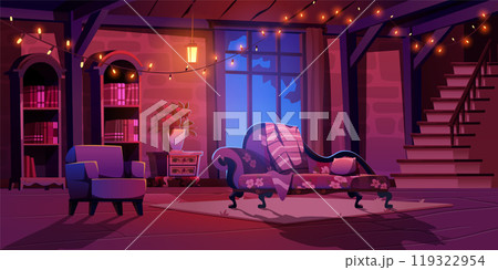 Vintage living room with victorian style furniture 119322954